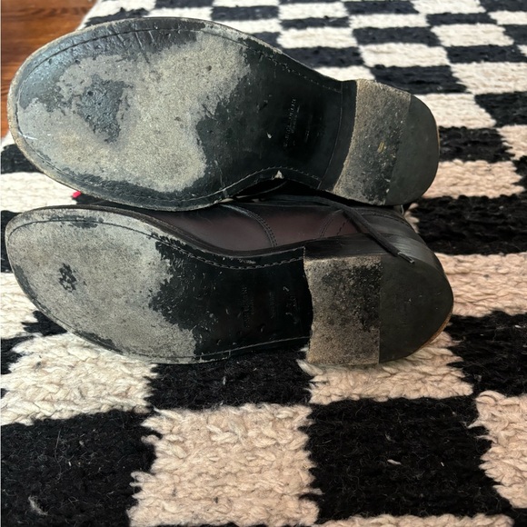 SAINT LAURENT Patti black leather army lace-up combat ankle boot 36 - Picture 6 of 8